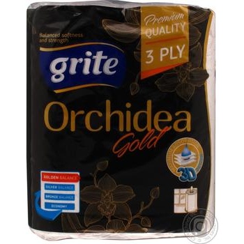 Рушники паперові Grite Orchidea Gold 2рул/уп купить, цены на МегаМаркет - фото 1