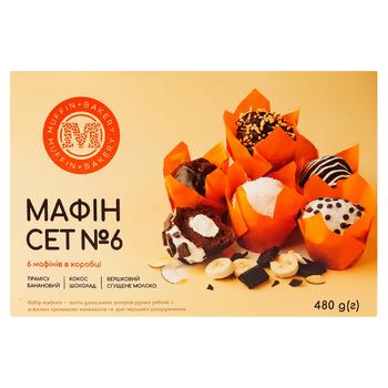 Мафіни Muffin+Bakery Мафін Сет №6 6шт*80г - купити, ціни на NOVUS - фото 2