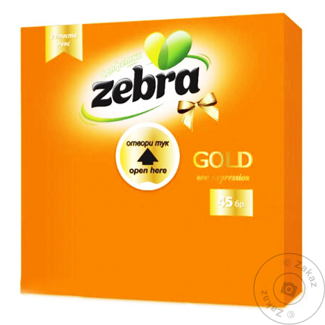 

Салфетки оранжевые Zebra gold двухслойные 45шт