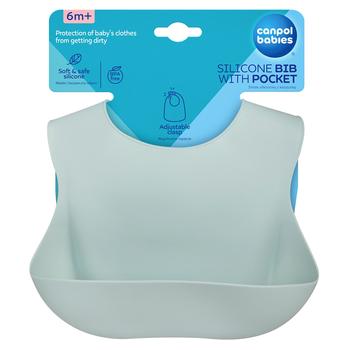 Canpol Babies Silicone Bib with Pocket Green - buy, prices for NOVUS - photo 1