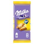 Шоколад Milka молочний з солоним крекером Tuc 87г