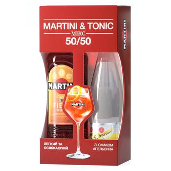 Martini Fiero Red Orange Vermouth 15% 0.75l + Schweppes Tonic 1l