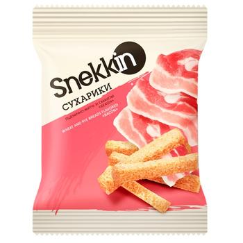 Сухарики Snekkin зі смаком бекону 110г - купити, ціни на Чудо Маркет - фото 1
