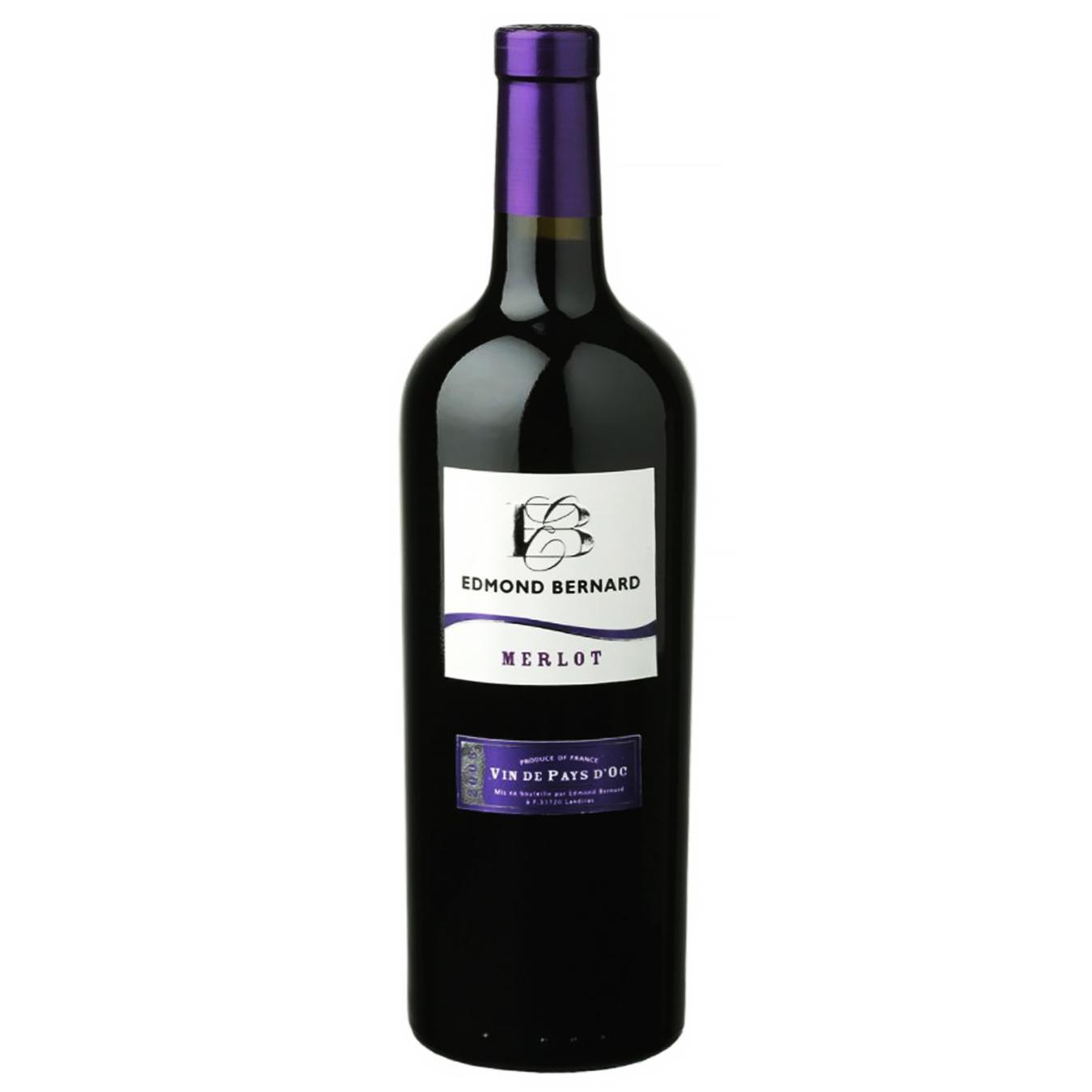 

Вино Edmond Bernard Merlot сухое красное 13,5% 0,75л