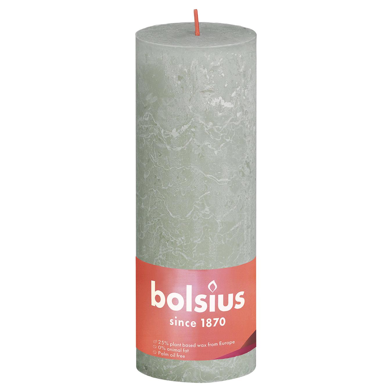 

Свеча Bolsius рустик туманный зеленый 190/68