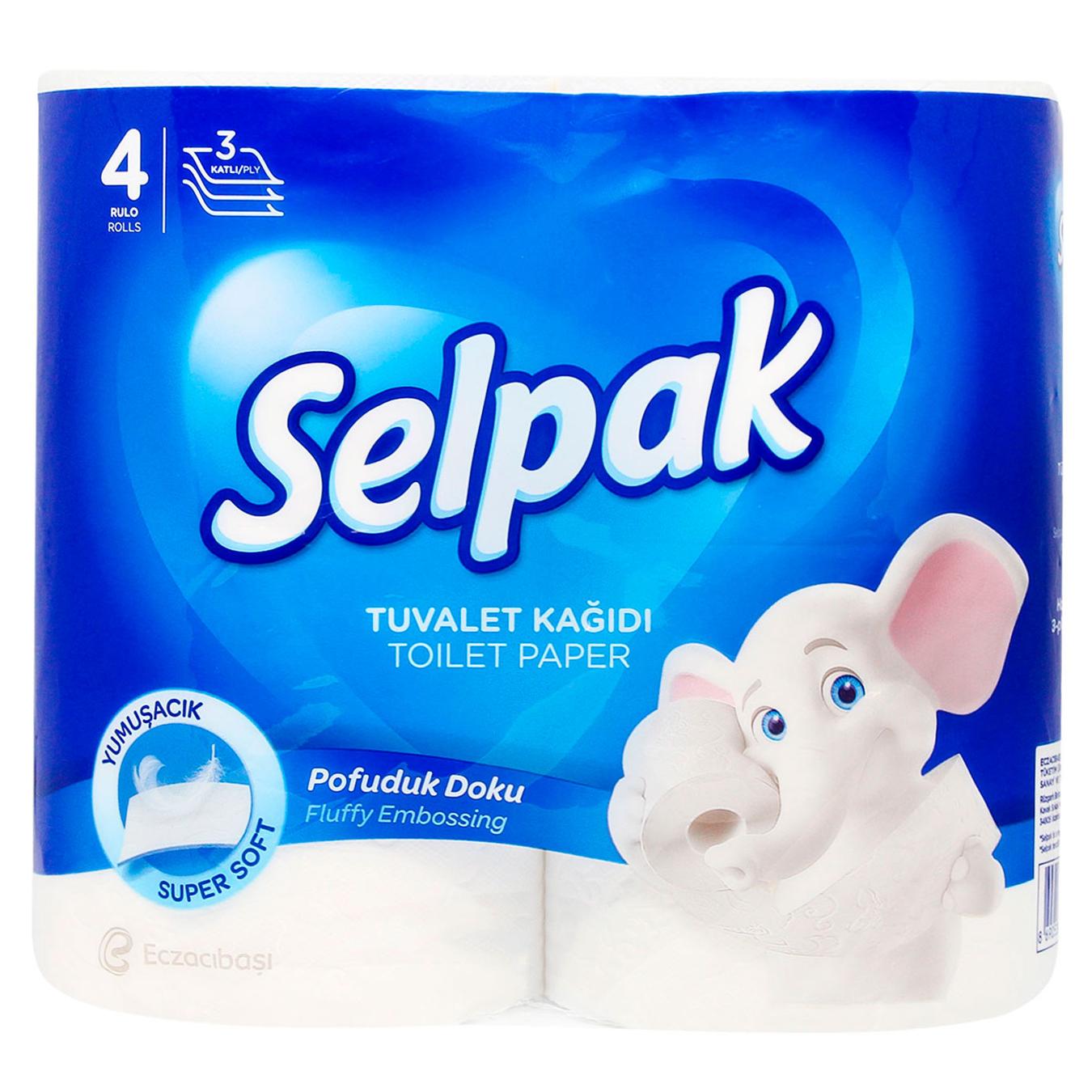 

Бумага туалетная Selpak белая трехшаровая 4шт