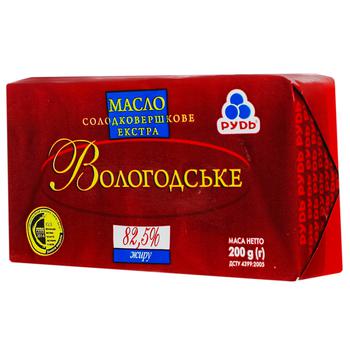 Масло Рудь солодковершкове екстра 82,5% 200г - купити, ціни на МегаМаркет - фото 2