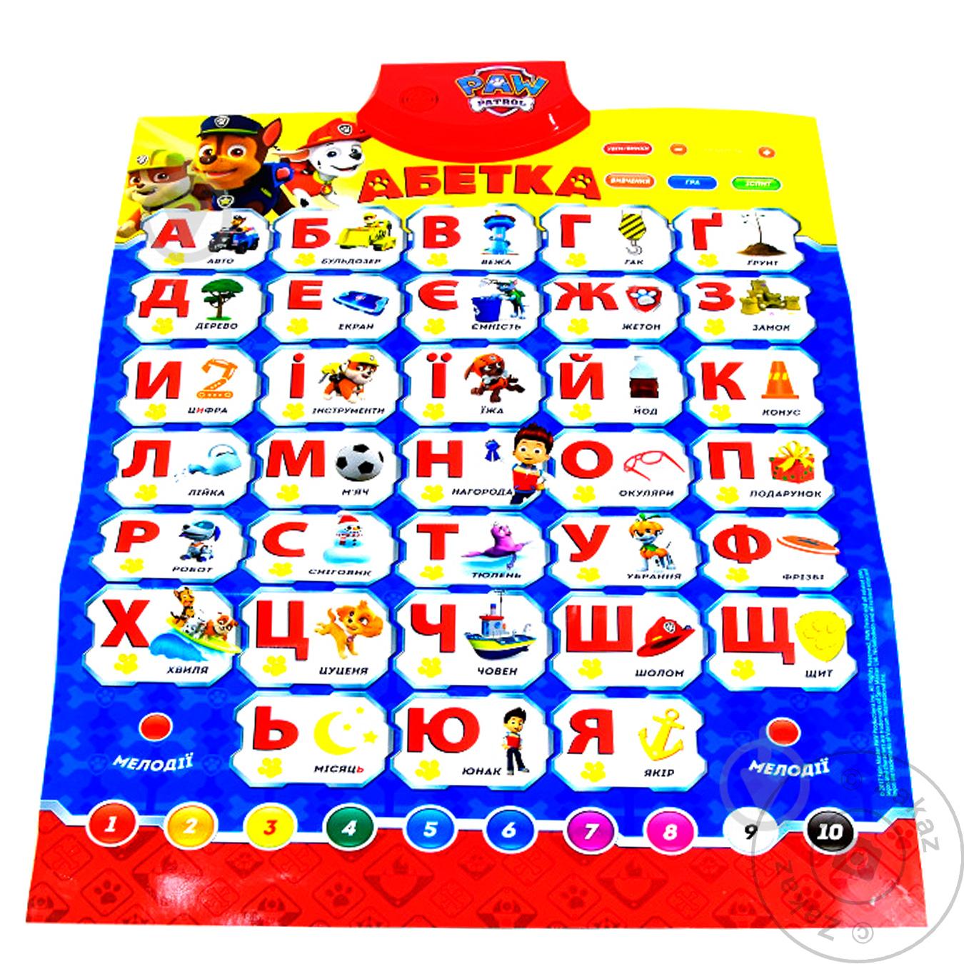 

Плакат обучающий Paw Patrol Азбука KI-7735