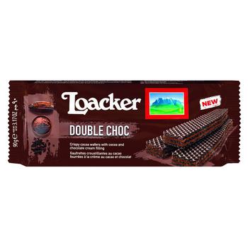 Loacker Double Chocolate Waffles 90g - buy, prices for COSMOS - photo 1