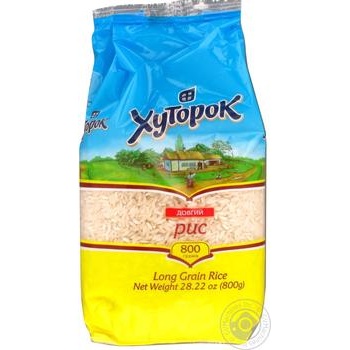 Рис довгий Хуторок 800г купити, ціни на МегаМаркет - фото 1