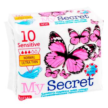 My Secret Sensitive Normal Sanitary Napkins 3drops 10pcs - buy, prices for NOVUS - photo 1