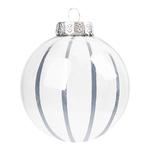 Koopman Christmas Ball with Silver Decoration 8cm White