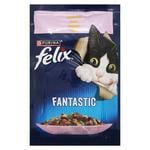 Корм влажный Felix Fantastic с форелью и зелеными бобами для кошек 85г