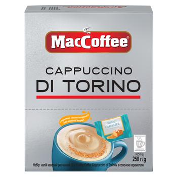 MacCoffee Cappuccino Di Torino 3in1 Instant Coffee Drink with Salted Caramel 25g*10pcs - buy, prices for Auchan - photo 1