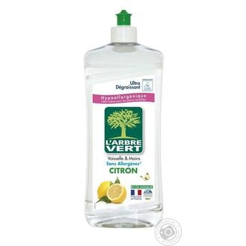 Liquid L'arbre vert lemon for washing dishes 750ml - buy, prices for MegaMarket - photo 1