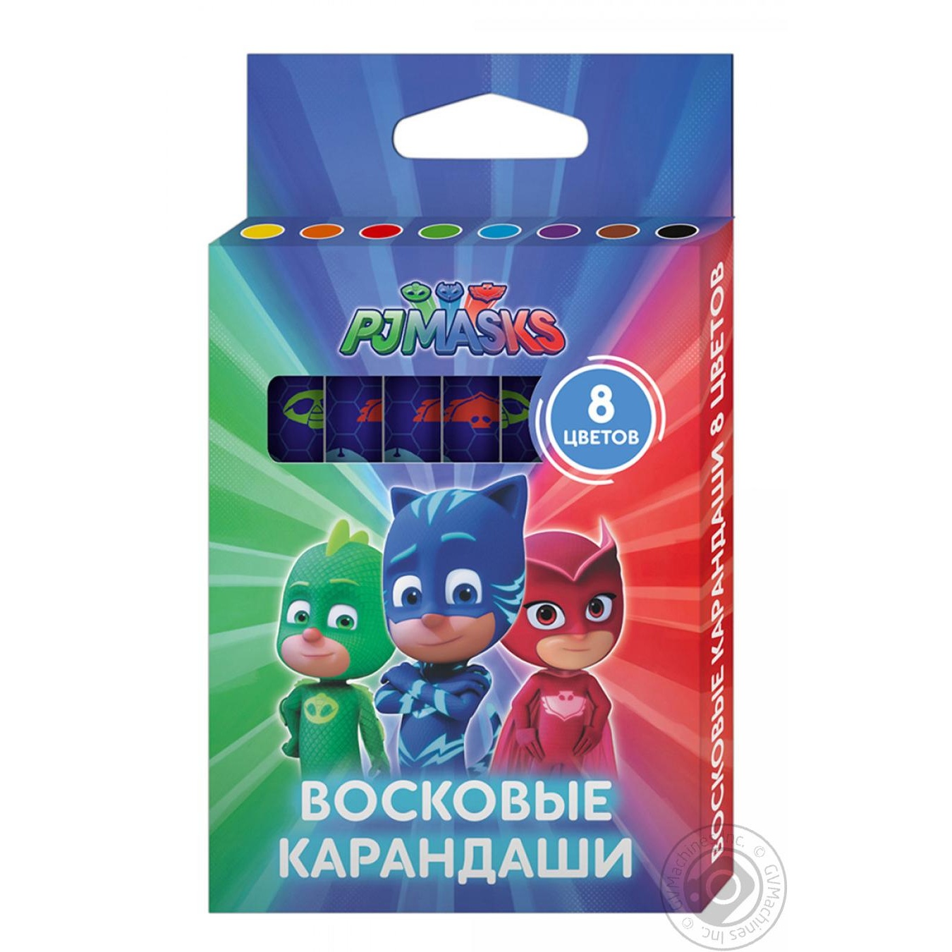 

Карандаши PJ Masks восковые 8 цветов