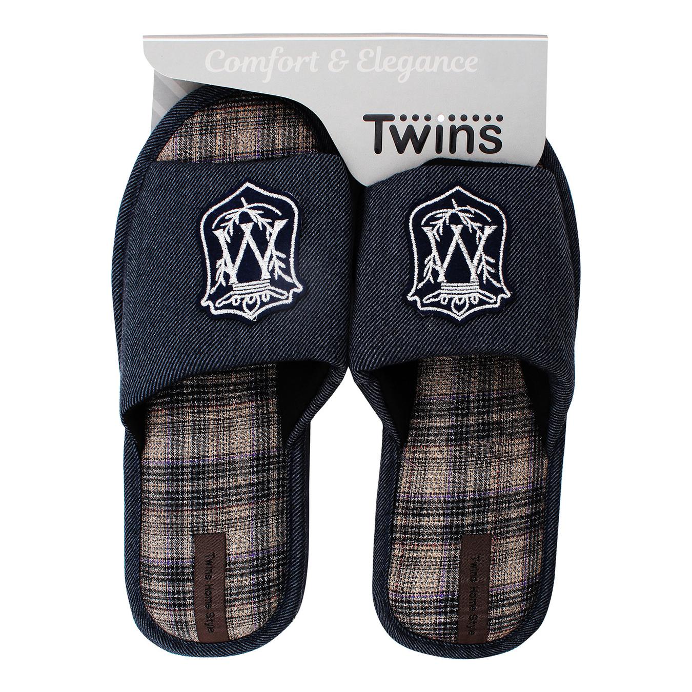 

Тапочки домашние Twins мужские р.40-41 с гербом серый