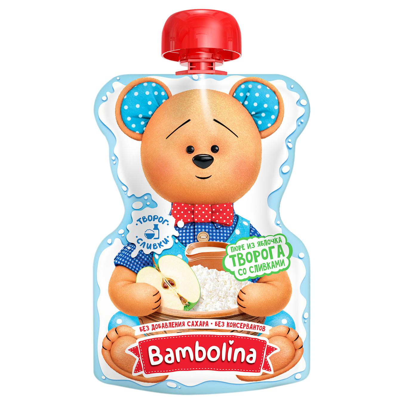 

Пюре Bambolina Яблоко-сыр-сливки для детей от 6 мес 90г