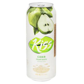 Kiss with pear taste carbonated pasteurized cider can 4.5% 0.5l - buy, prices for Biotus - photo 1
