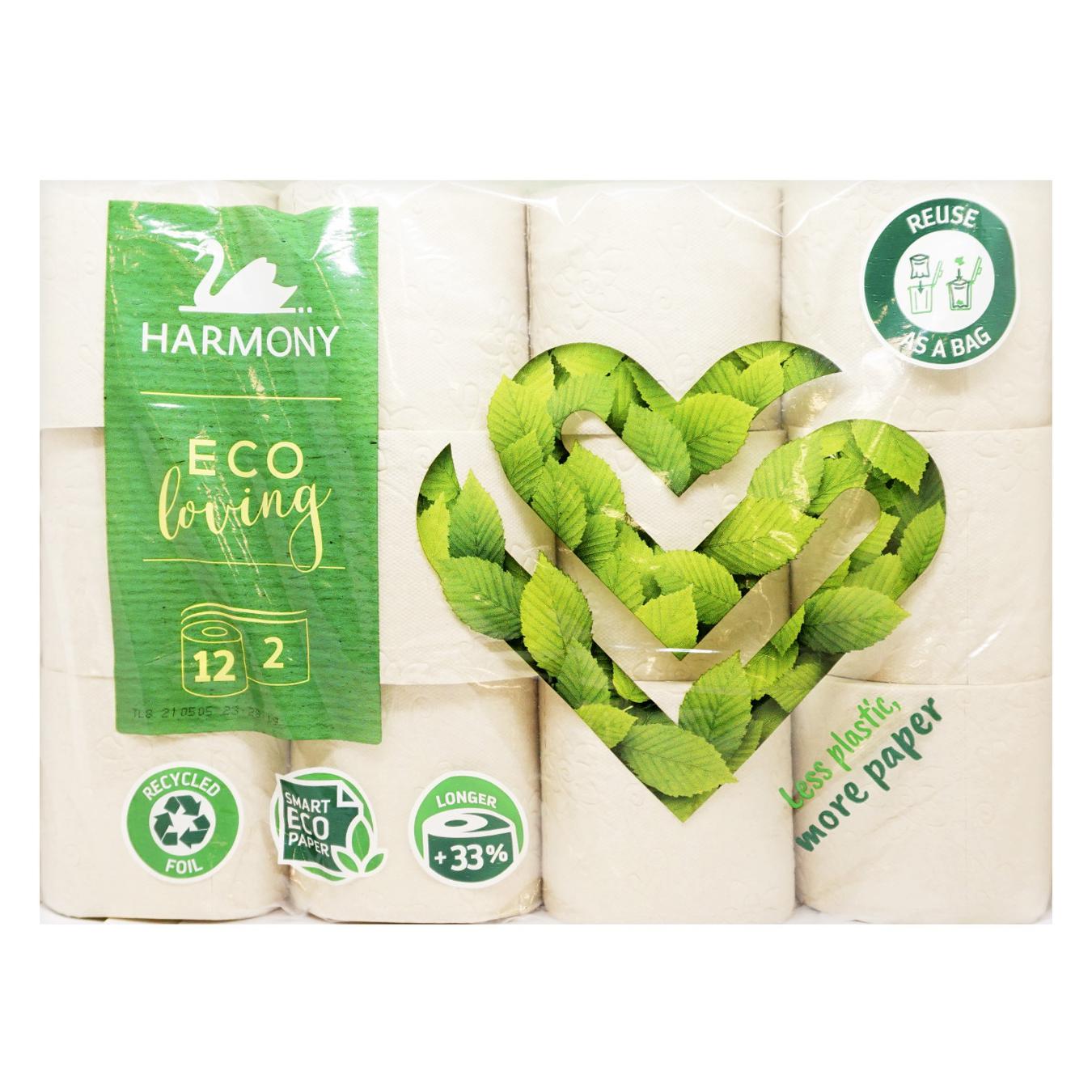 

Бумага туалетная Harmony Eco Loving трехслойная 12шт