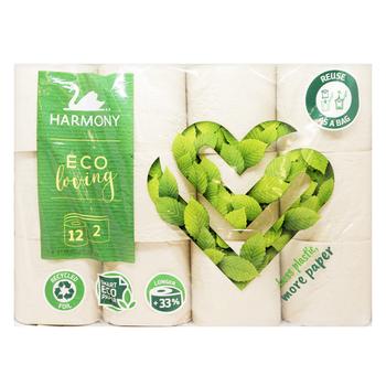 Туалетний папір Harmony Eco Loving 3-шаровий 12шт - купити, ціни на NOVUS - фото 1