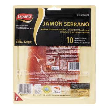 Espuna Raw-Cured Sliced Serrano Jamon 120g - buy, prices for COSMOS - photo 1