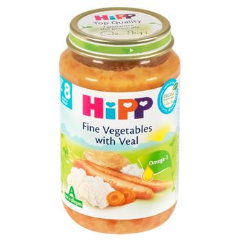 Hipp Tender Vegetables with Rice and Veal Puree 220g