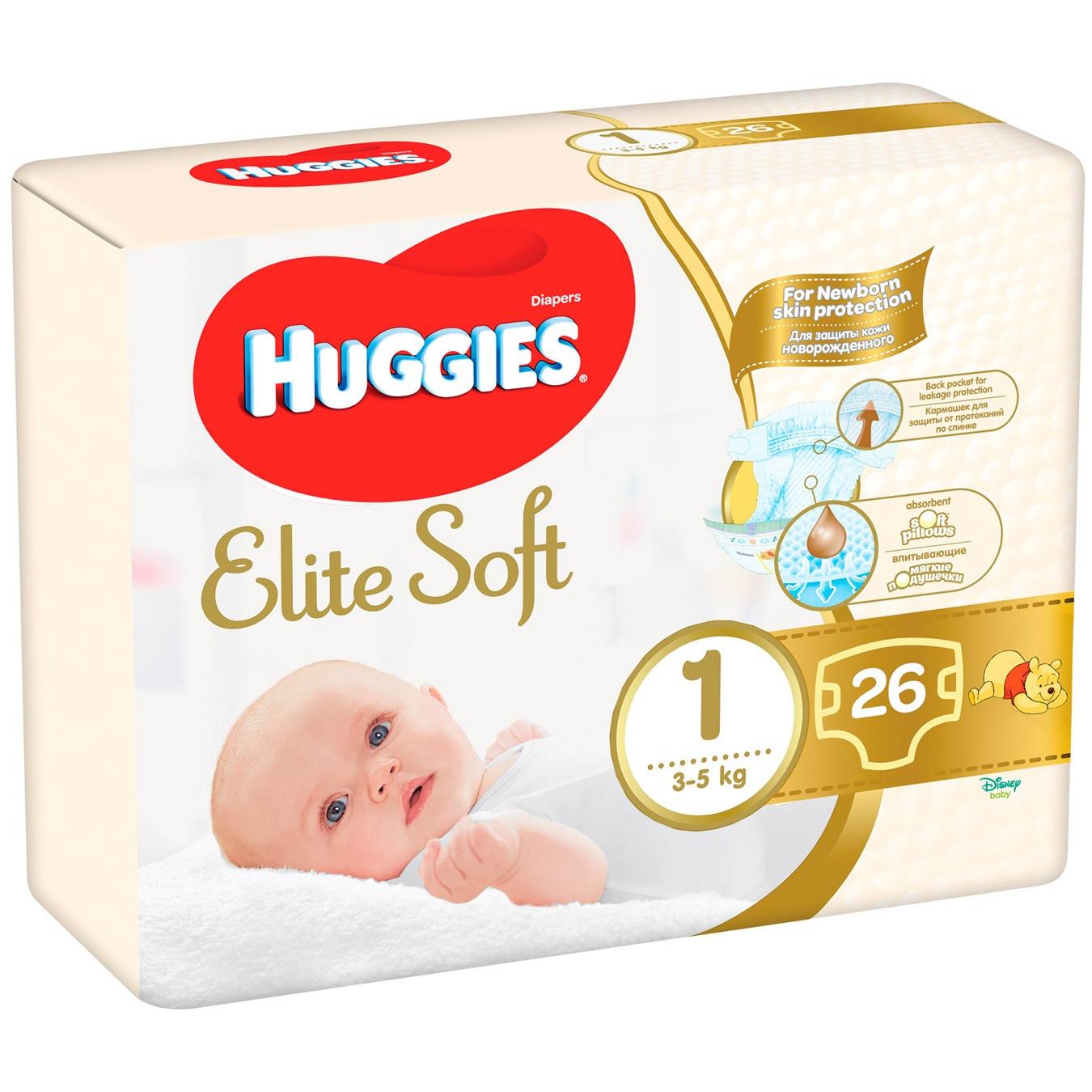 

Подгузники Huggies Elite Soft 1 3-5кг 25шт