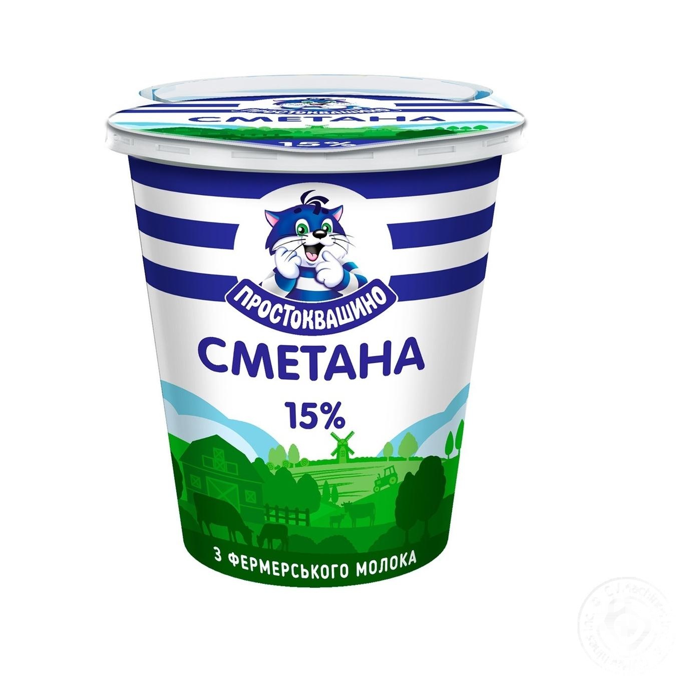 

Сметана Простоквашино 15% 355г