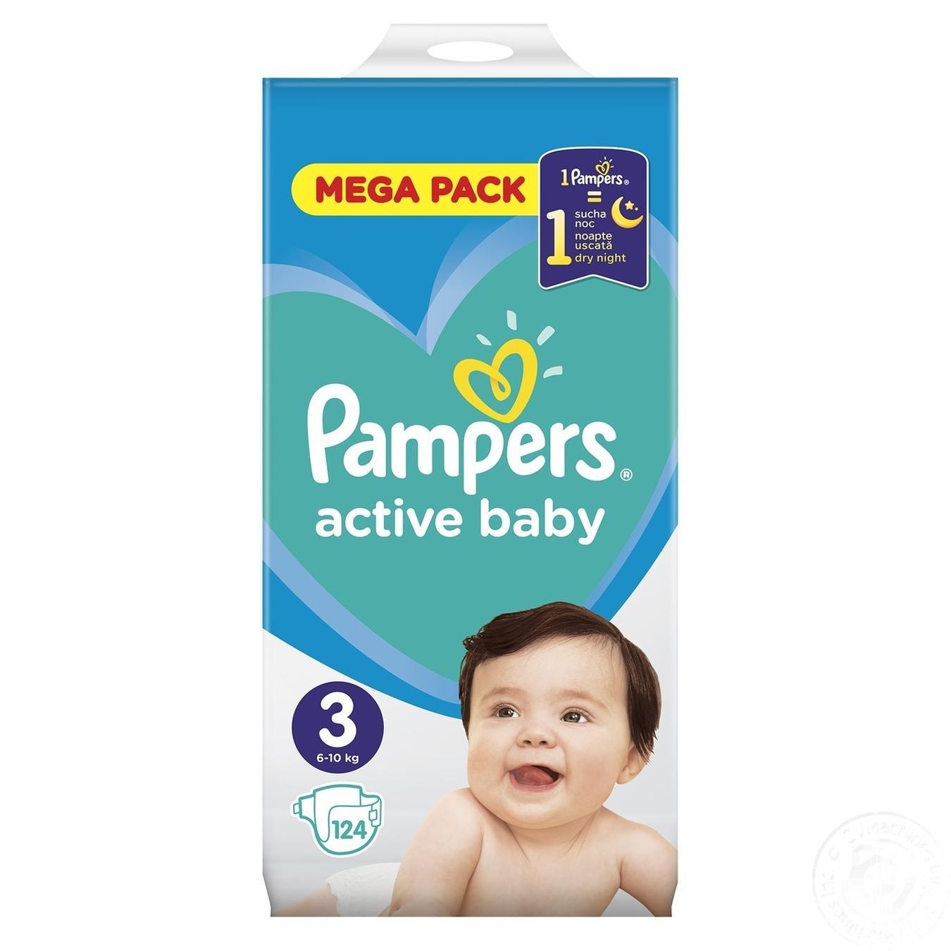 

Подгузники Pampers Active Baby 3 6-10кг 124шт
