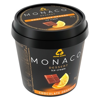 Морозиво Три Ведмеді Monaco Dessert Шоколад-Апельсин 70г