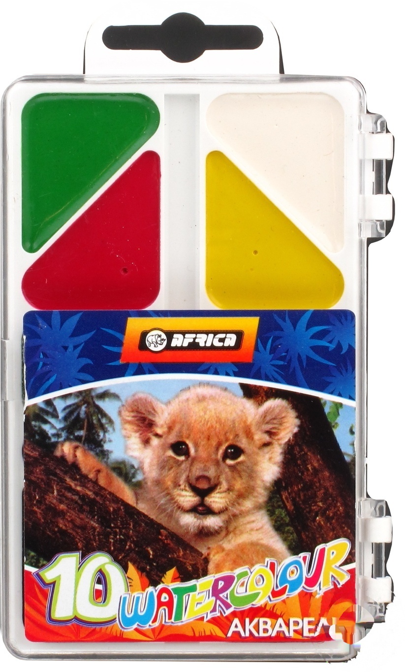 

Краски акварельные медовые Africa 10 цветов без кисточки