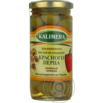 olive kalimera pepper green canned 240g glass jar Greece