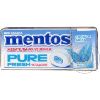 Жувальна гумка Mentos Pure Fresh Свіжа м'ята з екстрактом зеленого чаю 15г купити, ціни на МегаМаркет - фото 3