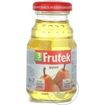 Reconstituted clarified pasteurized gluten-free juice without sugar Frutek pear for children from 4+ months glass bottle 125ml Slovenia - buy, prices for - photo 6