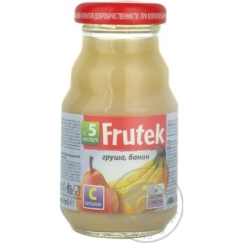 Reconstituted pasteurized homogenized gluten-free nectar enriched with vitamin C and pulp Frutek pears and bananas for children from 5+ months 125ml Slovenia - buy, prices for - photo 1