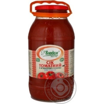 Sterilized nectar with pulp Vladam tomato with salt glass jar 1850ml Ukraine - buy, prices for NOVUS - photo 2