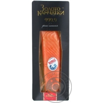 Лосось Золото Камчатки филе-кусок слабосоленая со шкурой 200г вакуумная упаковка Украина - купить, цены на NOVUS - фото 1
