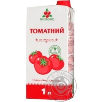 Reconstituted sterilized homogenized juice Beregivsky tomato with salt tetra pak 1000ml Ukraine - buy, prices for NOVUS - photo 3