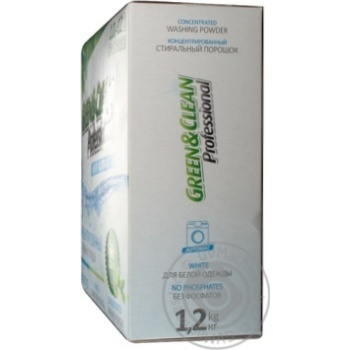 Powdered laundry detergent Green&Clean Professional White for white clothing concentrated phosphate-free automat 1200g Poland - buy, prices for - photo 5