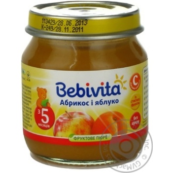 Пюре фруктове Бебівіта Абрикос-Яблуко без цукру з вітаміном С для дітей з 5 місяців скляна банка 100г Россия купити, ціни на МегаМаркет - фото 5