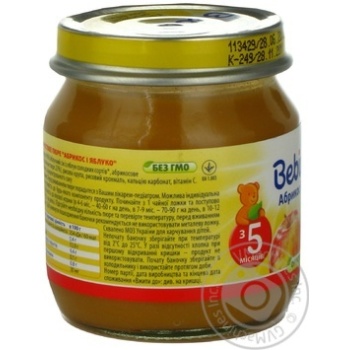 Puree Bebivita Apricot-Apple sugar free with vitamin C for 5+ month old babies glass jar 100g Russia - buy, prices for MegaMarket - photo 3