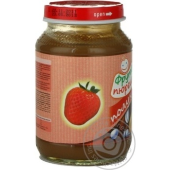 Puree Fruta Pureshka Strawberry for 6+ month old babies glass jar 190g Czech Republic - buy, prices for - photo 3