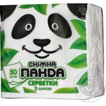 Серветки столові Сніжна Панда білі 2шар.50шт* х24 купити, ціни на МегаМаркет - фото 2
