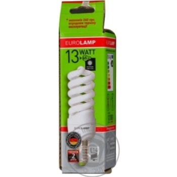 Лампа энергосберегающая Eurolamp T2 Spiral 13W 4100K E14 артикул LN-1314 4 - купить, цены на NOVUS - фото 4