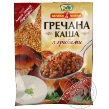 Каша Эко Велыка ложка гречневая с грибами в сметанном соусе 40г купить, цены на МегаМаркет - фото 1