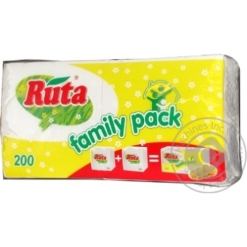 Napkins Ruta Duo white paper 1-ply 24*24cm 200pcs - buy, prices for MegaMarket - photo 4