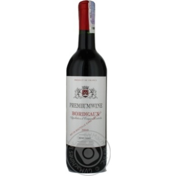 Wine merlot Premiumwine red 13% 750ml glass bottle Bordeaux France