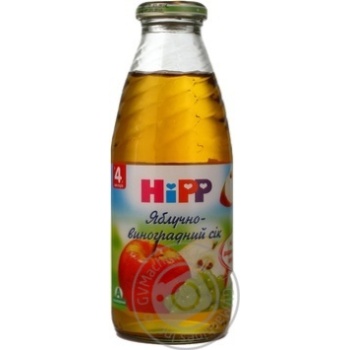 Juice Hipp apple-grapes sugar-free for 4+ months babies 500ml glass bottle Hungary - buy, prices for - photo 9