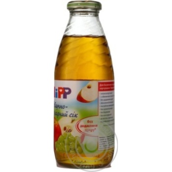 Juice Hipp apple-grapes sugar-free for 4+ months babies 500ml glass bottle Hungary - buy, prices for - photo 12